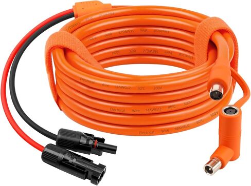 XRDS -RF لوحة للطاقة الشمسية إلى DC 8 مم كابل محول 15FT، موصل للطاقة الشمسية إلى DC7909/8020 سلك تمديد توصيل ذكر، 12AWG+14AWG سلك نحاسي معلب متوافق مع محطة الطاقة المحمولة in Kuwait