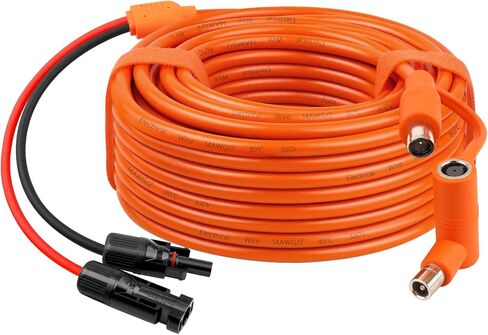 XRDS -RF لوحة للطاقة الشمسية إلى DC 8 مم كابل محول 15FT، موصل للطاقة الشمسية إلى DC7909/8020 سلك تمديد توصيل ذكر، 12AWG+14AWG سلك نحاسي معلب متوافق مع محطة الطاقة المحمولة in Kuwait