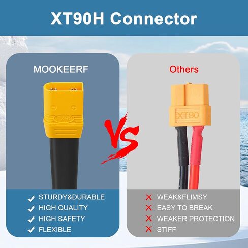 XT90 to O Ring Terminal Cable 5FT 10AWG XT90H Male to O Ring Connector Cable for RC Lipo Battery FPV Racing Drone Solar Power Station in Saudi Arabia