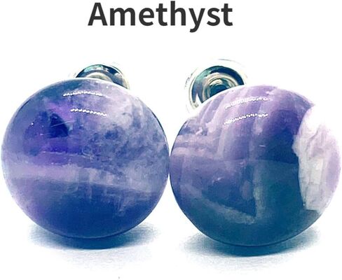 6 أزواج من أقراط الحجر الطبيعي حجر عين النمر اللازورد الأخضر افينتورين أقراط كريستالية مستديرة للشفاء أقراط كروية للنساء in Kuwait