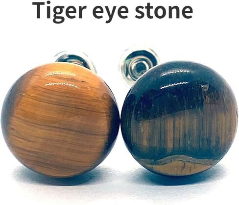 6 أزواج من أقراط الحجر الطبيعي حجر عين النمر اللازورد الأخضر افينتورين أقراط كريستالية مستديرة للشفاء أقراط كروية للنساء in Kuwait