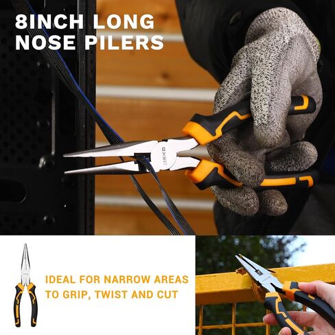 6PCS Pliers Set, 10" Water Pump Plier 8" Slip Joint/Linesman/Long Nose Plier 6" Diagonal 8" Adjustable Wrench | Premium CR-V Tools with Storage Bag for Home Repair, Workshop & DIY Professional Use in Kuwait