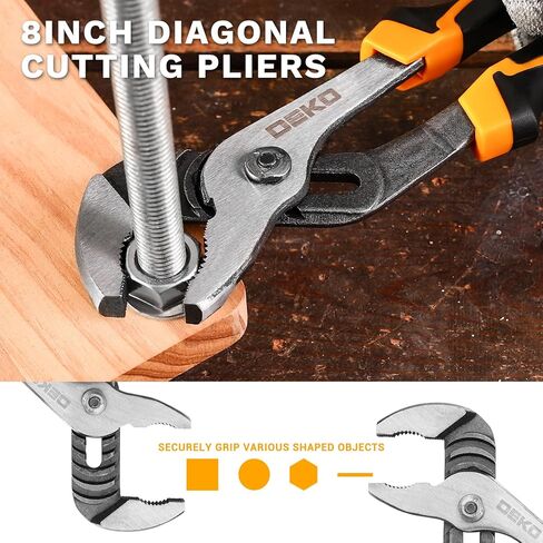 6PCS Pliers Set, 10" Water Pump Plier 8" Slip Joint/Linesman/Long Nose Plier 6" Diagonal 8" Adjustable Wrench | Premium CR-V Tools with Storage Bag for Home Repair, Workshop & DIY Professional Use in Kuwait