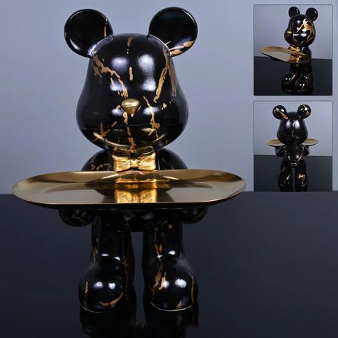 Bear Statue Resin Tray Sculpture for Home and Office Decor, Suitable for Bedroom, Living Room, Office on Table, Desktop, Shelves and Cabinet (Graffiti) in Saudi Arabia