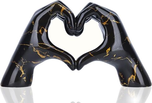 Heart Hands Sculpture Gold Resin Home Decor Heart Decorations Modern Love Finger Statue for Living Room, Shelf Table Vanity Entryway DéCor in Saudi Arabia