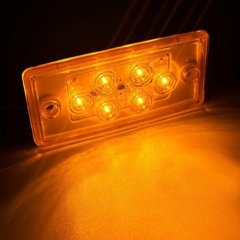 PSEQT Rectangular Roof Cab Marker Light Compatible with Freightliner 564.46072, 22-51942-000, Amber 4.7'' 6LED Top Clearance Side Tail Indicator Lights Waterproof, 5Pcs in Saudi Arabia