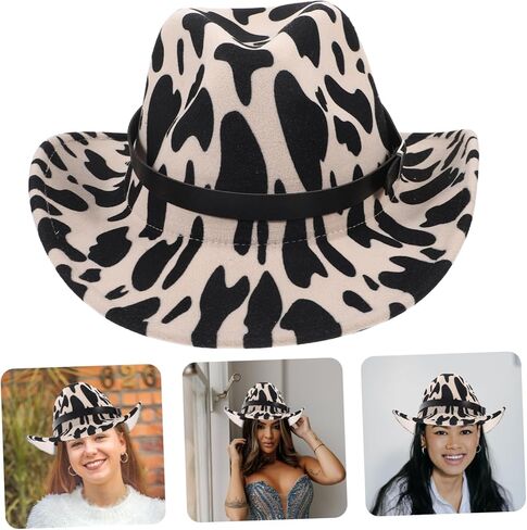 قبعة راعية البقر من VALICLUD، تصميم أنيق، قبعة غربية قابلة للتنفس للسفر في الهواء الطلق والتخييم والمشي لمسافات طويلة، ملحقات متعددة الاستخدامات للحفلات التنكرية والحفلات التنكرية المتعددة in Kuwait