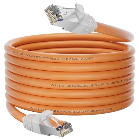 Cat 7 Ethernet Cable 25ft, Outdoor Cable SFTP Triple Shielded Ethernet Cable Indoor, High-Speed 10Gbps 600MHz Network Cable, Waterproof/UV Resistant, Direct Burial, LAN Cable with RJ45 for Router in Saudi Arabia