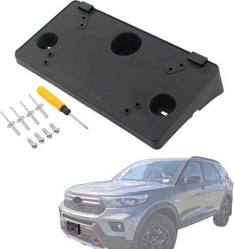 Front Bumper License Plate Frame Bracket for Ford Explorer 2020 2021 2022 2023 2024 License Tag Plate Holder Mounting w/Screws Hardwears in Saudi Arabia