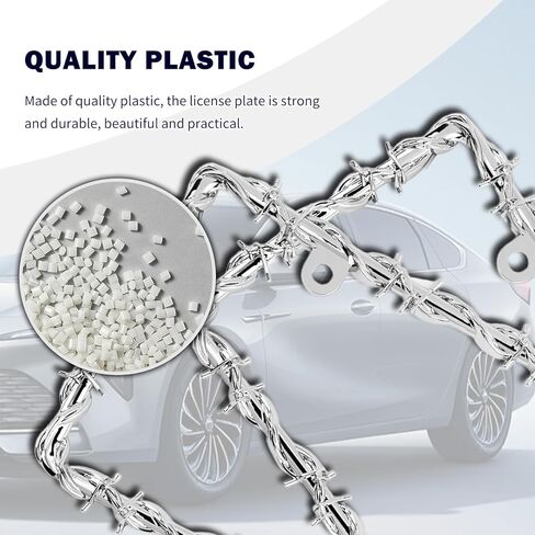 2PCS Car License Plate Frames with Thorns Exterior Design,Personalized License Plate Frame with Bolts/Caps for Cars Decor,Unique Car Accessories Licenses Plates Cover in Kuwait