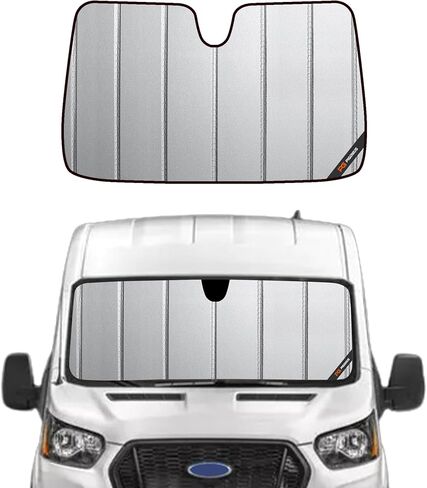 Windshield Sunshade for Ford Transit 2015-2025, Premium Grey Leather Finish in Saudi Arabia