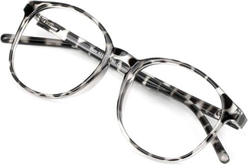 VisionGlobal Blue Light Blocking Glasses for Women/Men, Anti Eyestrain, Stylish Oval Frame, Anti Glare (Leopard, 0.25 Magnification) in Kuwait