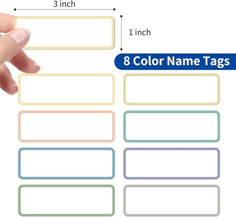 Removable Colored Label Stickers, 1 x 3 Inch Self-Adhesive Rectangular Stickers for / Classroom / Container / Storage / Office (8 Colors, 480 Labels) in Saudi Arabia