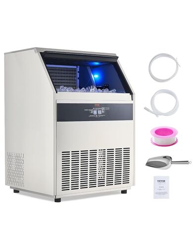 VEVOR Commercial Ice Maker Machine, 265LBS/24H Ice Machine with 80lbs Storage Capacity, 90 Ice Cubes Ready in 12-15 Minutes, Ice Maker Machine for Bar Home Office Restaurant in Saudi Arabia