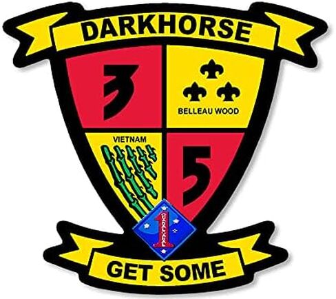 Darkhorse الكتيبة الثالثة من مشاة البحرية الخامسة احصل على بعض الملصقات (شعار USMC ملصق من الفينيل للحصان الداكن (3 بوصة) مرخص من مشاة البحرية الأمريكية in Saudi Arabia