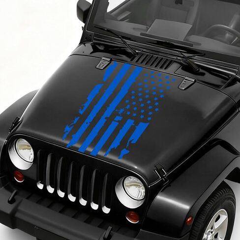 Distressed USA US Flag Sticker for Car Hood, Automotive Decals, 11.81"x23.62" Hood Decal for Window Bumper, Car Accessories Waterproof US Flag Graphic Sticker for Sedan SUV Truck (Orange) in Saudi Arabia