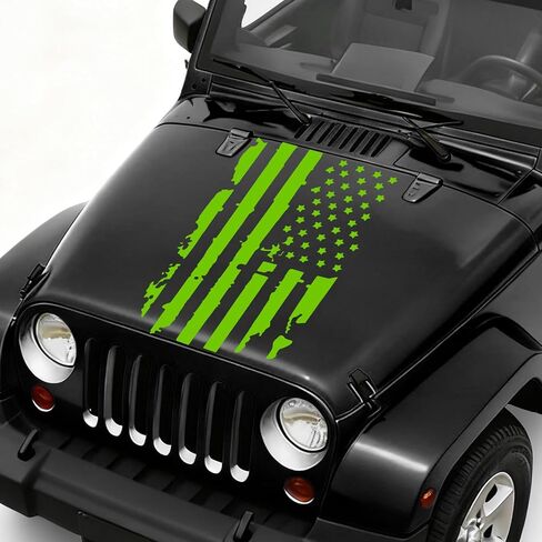 Distressed USA US Flag Sticker for Car Hood, Automotive Decals, 11.81"x23.62" Hood Decal for Window Bumper, Car Accessories Waterproof US Flag Graphic Sticker for Sedan SUV Truck (Orange) in Saudi Arabia