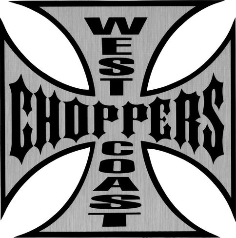 West Coast Choppers Chrome & Black Large 6" Logo Sticker / Decal in Saudi Arabia