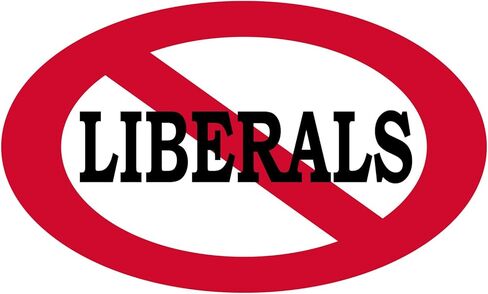 Rogue River Tactical No Liberals Allowed Sticker Bumper Oval 5" x 3" Car Decal Gift for Conservative Republican GOP (1) in Saudi Arabia