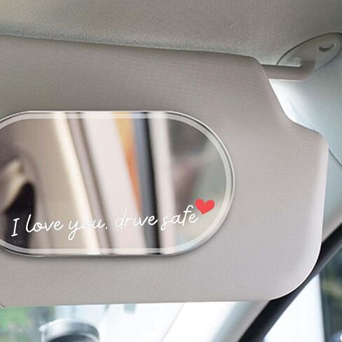 6 Pcs I Love You Drive Safe Mirror Stickers – Cute Car Decals for Women, Stickers for Rear View Mirror, Tumbler, Laptop, Heart Car Accessories (White and Red Heart) in Saudi Arabia