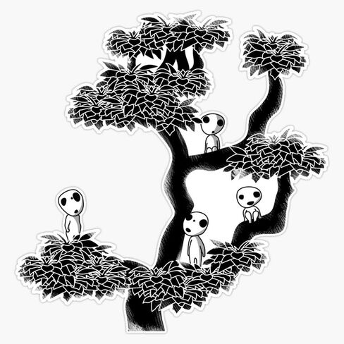 Kodama Tree Sticker Decal Vinyl Bumper Stickers Waterproof 5" in Kuwait