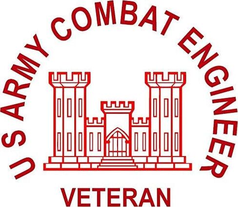 U S Army Combat Engineer Veteran Sticker for Car Vinyl Decal Window Truck Car Bumper Sticker Motorcycle Decal 6 3/8-in Wide by 5 1/2-in high in Kuwait