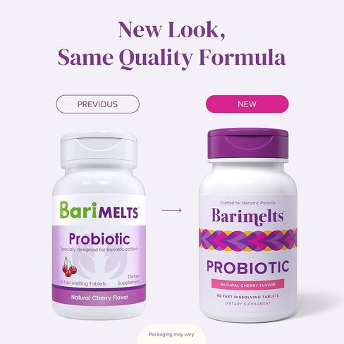 BariMelts Probiotic, Dissolvable Bariatric Vitamins, Natural Cherry Flavor, 60 Fast Melting Tablets in Kuwait