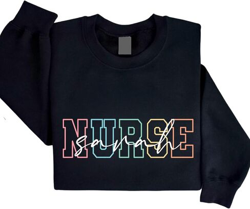 Custom Nurse Sweatshirt, Personalized RN Name Tee, Custom Registered Nurse Shirt, Nursing School Graduation Gift, New Nurse Gift,Nurse Appreciation Personalized T-Shirt in Saudi Arabia