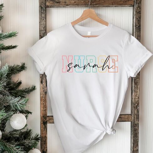 Custom Nurse Sweatshirt, Personalized RN Name Tee, Custom Registered Nurse Shirt, Nursing School Graduation Gift, New Nurse Gift,Nurse Appreciation Personalized T-Shirt in Saudi Arabia