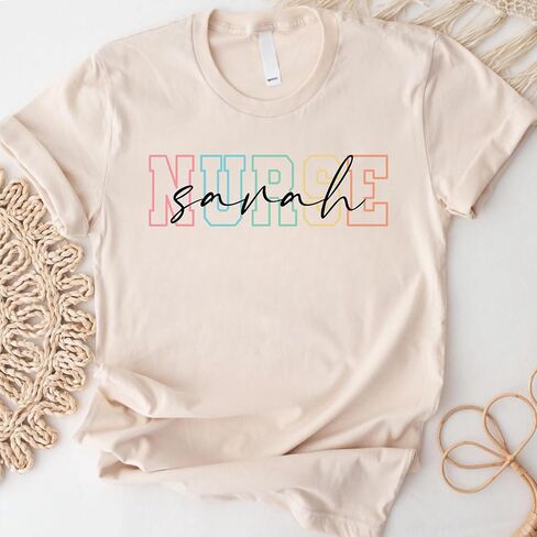 Custom Nurse Sweatshirt, Personalized RN Name Tee, Custom Registered Nurse Shirt, Nursing School Graduation Gift, New Nurse Gift,Nurse Appreciation Personalized T-Shirt in Saudi Arabia
