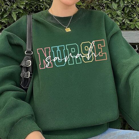 Custom Nurse Sweatshirt, Personalized RN Name Tee, Custom Registered Nurse Shirt, Nursing School Graduation Gift, New Nurse Gift,Nurse Appreciation Personalized T-Shirt in Saudi Arabia
