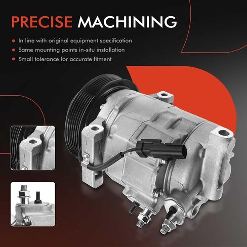 A-Premium Air Conditioner AC Compressor with Clutch Compatible with Jeep Grand Cherokee 2011-2021 & Chrysler 300 & Dodge Charger 2011-2013, Durango 2011-2015, Challenger - V8 Engine Only in Saudi Arabia