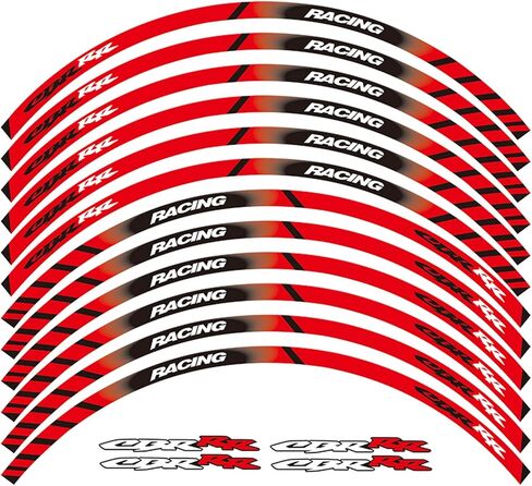 2D Printing 17 Inch Rim Motorcycle Front&Rear Edge Outer Rim Sticker Wheel Decals Water for CBR250RR CBR400RR CBR600RR CBR1000RR All Years (Red) in Kuwait