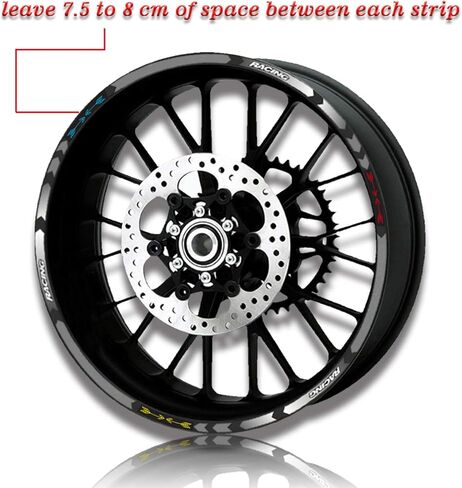 2D Printing 17 Inch Rim Motorcycle Front&Rear Edge Outer Rim Sticker Wheel Decals Water for CBR250RR CBR400RR CBR600RR CBR1000RR All Years (Red) in Kuwait