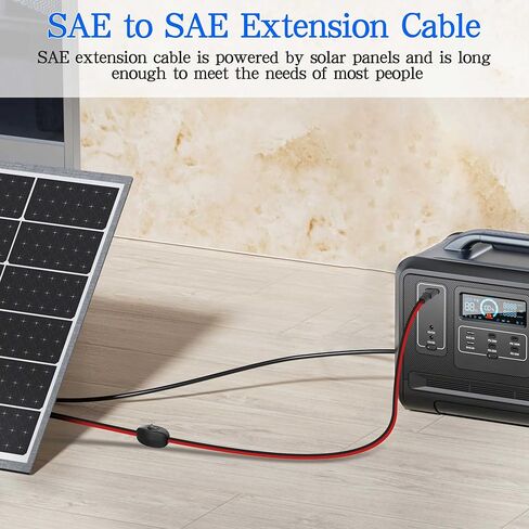 كابل تمديد XMSJSIY SAE مع مفتاح تشغيل/إيقاف 14AWG سلك كابل الطاقة الشمسية سلك توصيل سريع 12 فولت - 24 فولت موصل SAE للوحة الشمسية RV دراجة نارية مخيم مقطورة - 2.5 متر/8.2 قدم in Saudi Arabia