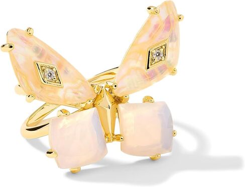 Kendra Scott Womens Bianca Butterfly Cocktail Ring Gold Iridescent White Mix 7 One Size in Saudi Arabia