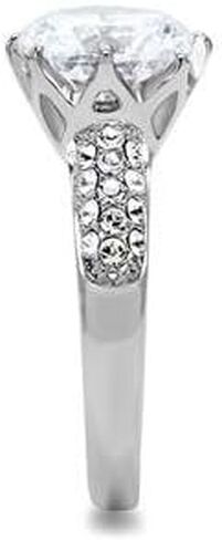 Stainless Steel Clear Cubic Zirconia Pave Engagement Cocktail Ring in Kuwait