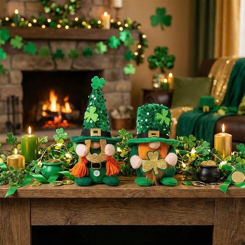 St Patricks Day Leprechaun Plush Gnomes Decorations - Irish Green Gnome Doll Home Table Centerpiece Ornament - Perfect St Patrick's Day Gifts for Irish Holiday Decor in Saudi Arabia