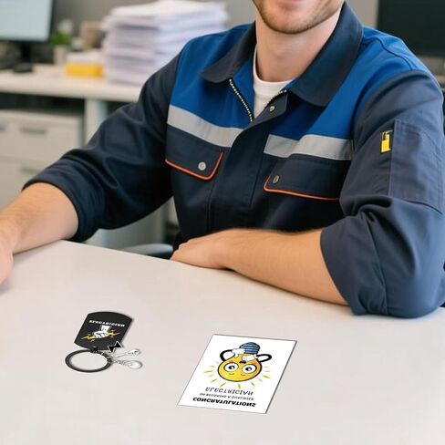 سلسلة مفاتيح هدايا تقدير كهربائي للرجال - سلسلة مفاتيح واحدة منقوشة بصلاة كهربائي ذات مغزى، 3 قلادات، 1 بطاقة تهنئة مع مظروف له هدية صلاة للأصدقاء والزوج كهربائي in Kuwait