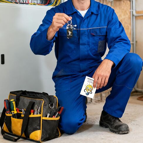 سلسلة مفاتيح هدايا تقدير كهربائي للرجال - سلسلة مفاتيح واحدة منقوشة بصلاة كهربائي ذات مغزى، 3 قلادات، 1 بطاقة تهنئة مع مظروف له هدية صلاة للأصدقاء والزوج كهربائي in Kuwait