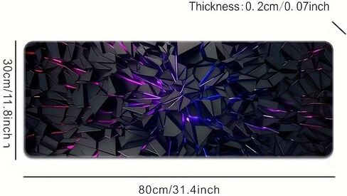 Extra-Large Futuristic Black Mouse Pad with Vibrant Neon Lines Rubber Base & Precision Edge Stitching - Durable Desk Mat for Gaming & Office Decor in Saudi Arabia