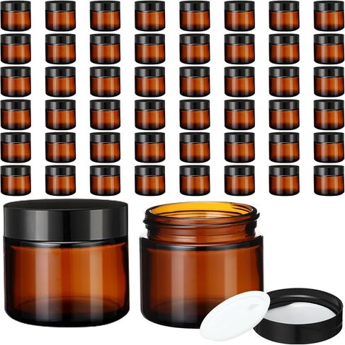 24 Pcs 8 oz Glass Jars with Lids, Clear Candle Jars with Black Lids Round Empty Candles Container Tins for Candle Making Storing Lotions Spice Powder Liquid Sample Makeup (Clear) in Saudi Arabia