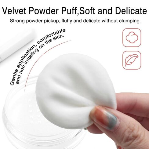 10g Refillable Loose Powder Container with Sifter & Puff – Travel Cosmetic Jar Compact with Lid, Empty Makeup Box for Face Powder in Kuwait