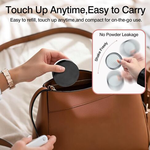 10g Refillable Loose Powder Container with Sifter & Puff – Travel Cosmetic Jar Compact with Lid, Empty Makeup Box for Face Powder in Kuwait