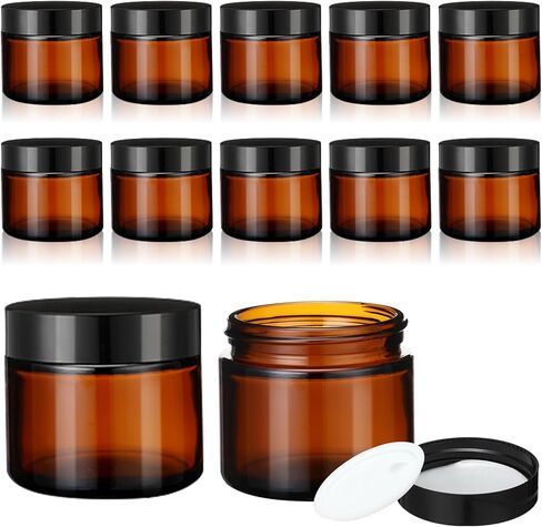 24 Pcs 8 oz Glass Jars with Lids, Clear Candle Jars with Black Lids Round Empty Candles Container Tins for Candle Making Storing Lotions Spice Powder Liquid Sample Makeup (Clear) in Saudi Arabia