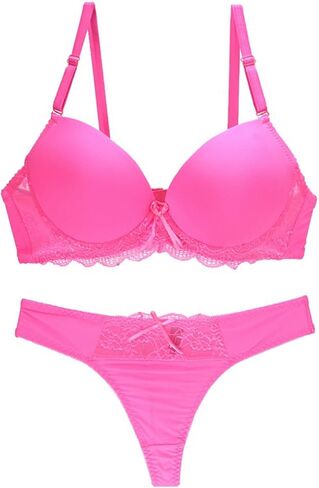 Women's Comfortable Lingerie Sets Underwire Push Up Bra and Panty Set Sexy 2 Piece Lingerie Set in Kuwait