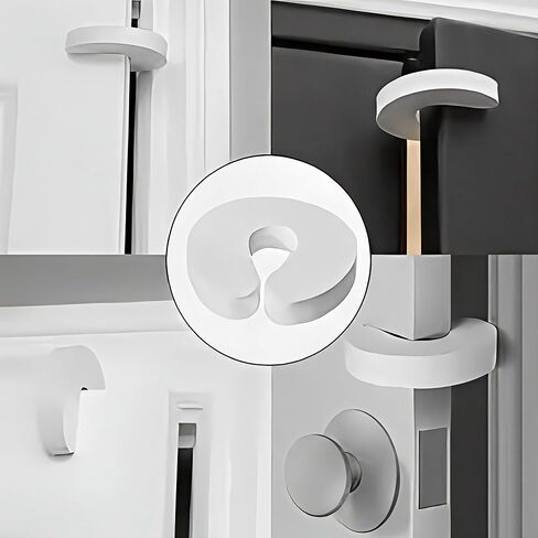 6Pcs White Foam Door Stopper Prevents Door Slamming and Protects Fingers Soft Cushion for Home Safety in Saudi Arabia
