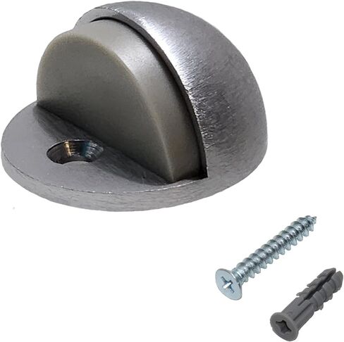 Commercial Residential Dome Floor Stop Door Stop, Metal Alloy, Floor Mount Door Stopper, Door and Wall Protection, Satin Chrome & Matt Black Finishes (Chrome, Low) in Saudi Arabia