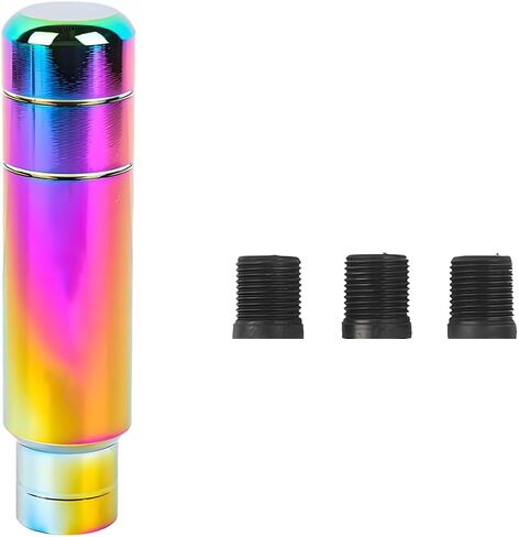 Car Heavy Weighted Gear Shift Knob, 5" Aluminum Alloy Stick Shifter Handle with 3 Thread Adapter, Automotive Gear Lever Shift Knob, Universal for Most Automatic Manual Vehicle (Multicolor) in Saudi Arabia