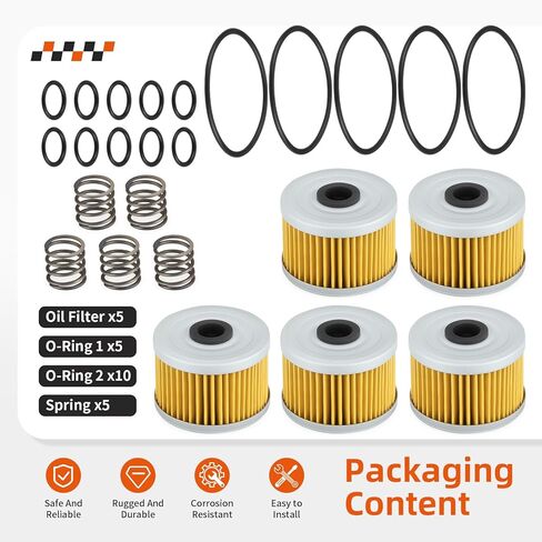 For Honda ATC TRX XR 250 300 350 400 500 600 650 5Pcs Oil Filter & Spring O-Ring Kit 15410-KF0-305 in Saudi Arabia